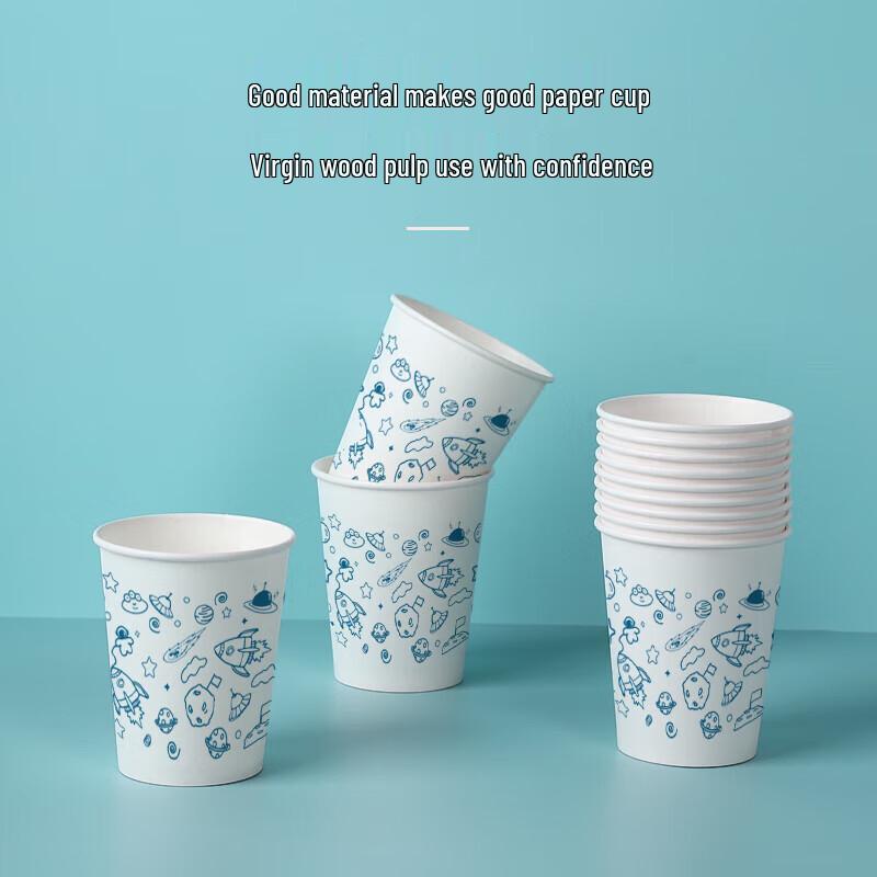 MENGTING 233ml Thickened Disposable Paper Coffee Cups, 100 Count
