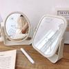 Foldable Desktop Makeup Mirror 360 Degree Rotating Double Sided Princess Mirror Portable With Stand Square Round Mirror Home
