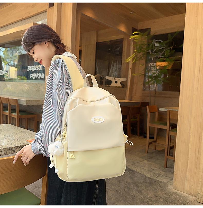 2025 Trendiger Colorblock-Rucksack – Niedlich und stilvoll für Junior High School Mädchen