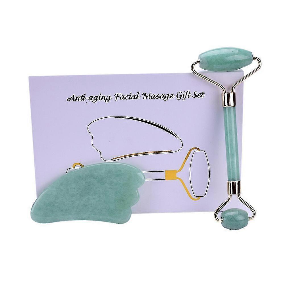 Natural Jade Guasha Facial Massage Jade Roller Face Body Massager Beauty Tool