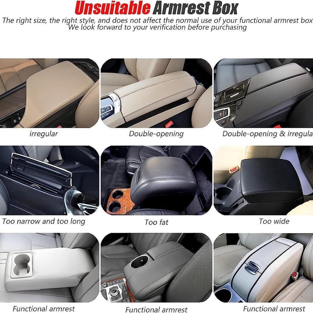 Universal Waterproof Non-Slip PU Leather Diamond Armrest Pad with Storage