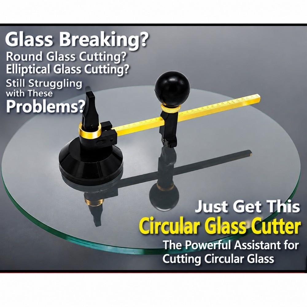 Six Wheel Glass Circle Cutter Adjustable Circular Glass Cutter Suction Cup Cutter  Household