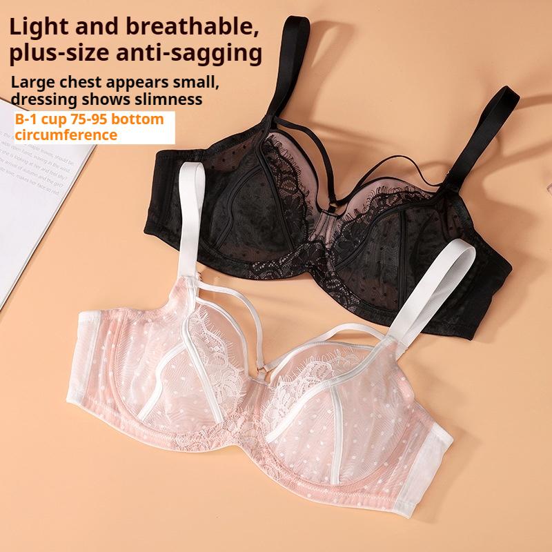 Evropské a americké krajkové podprsenky velkých velikostí pro velká prsa, malé krajkové spodní prádlo, podprsenky s plným košíčkem