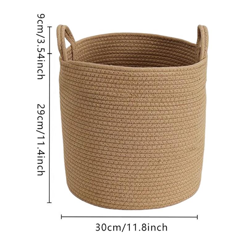 

Организация и хранение вещей для дома Корзины для хранения детских игрушек Корзина для белья из хлопковой веревки Органайзер для всякой всячины S коричневый
