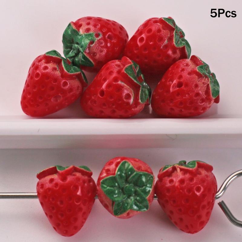 3D Simulated Fruit Resin Pendants 5Pcs Fun Fruit Charms for DIY Party Favors Earring Bracelet Jewelry Making Crafts