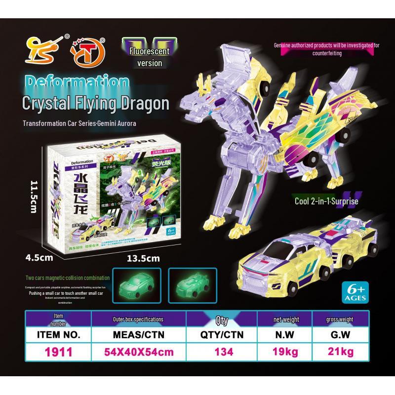 Offizielles Silverwing Dragon Magnetisches Verformungsspielzeugauto für Jungen und Mädchen