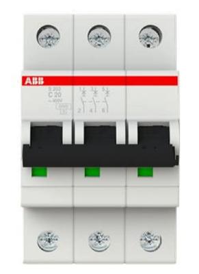 Circuit Breaker 3P C 20A 6Ka Ac S203-C20 2Cds253001R0204