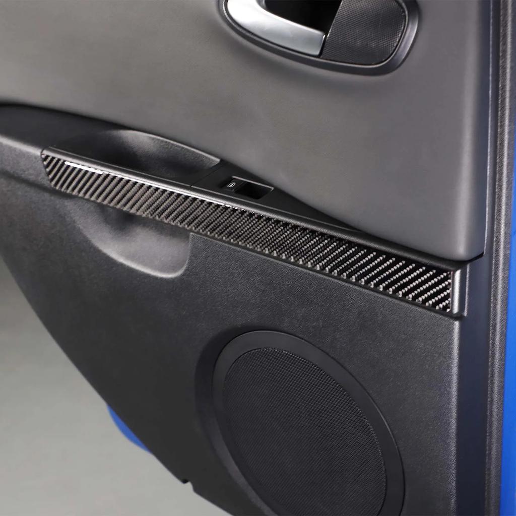For SEAT Leon Mk2 1P 2008-2012 Soft Carbon Fiber Car Inner Door Armrest Decorative Strips Trim Stickers Car Accessories