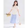 Girls' Short-Sleeve Summer Loose Base Layer T-Shirt for Medium and Large Children & Teens