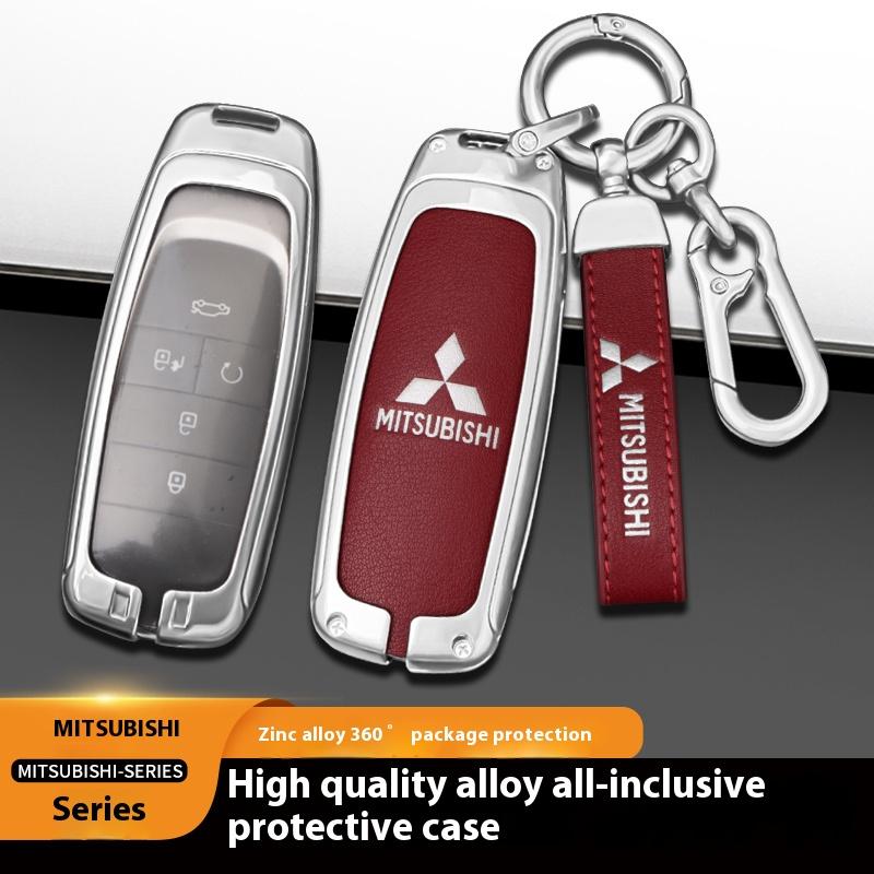 For Mitsubishi Outlander Pajero L200 Triton Colt Lancer Ex Evolution X Ralliart Asx Car Zinc Alloy Key Case Bag Metal Key Shell