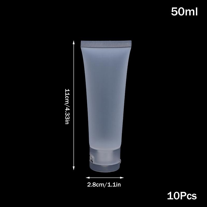 10Pcs Squeeze Lotion Container Refillable Bottle Travel Pack Empty Matte Clear Tube Cosmetic Cream Lotion Shampoo Bath Dispenser