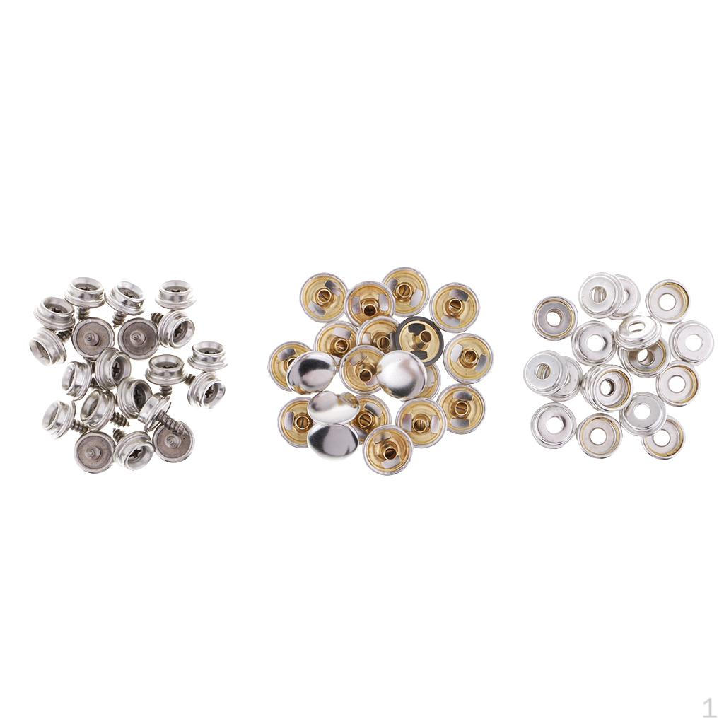 20 Buttons Buckle Clasp Rivet with Screws for DIY