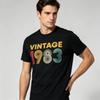 Unisexs Cotton Crew Neck Tshirt Vintage 1983 Retro Distressed Birthday Print Casual Summer Streetwear Short Sleeve Unisexs Tee