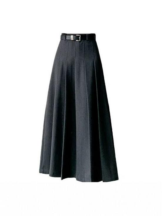 High-Waisted A-Line Pleated Midi Skirt - Elegant, Slimming Autumn Style for Women