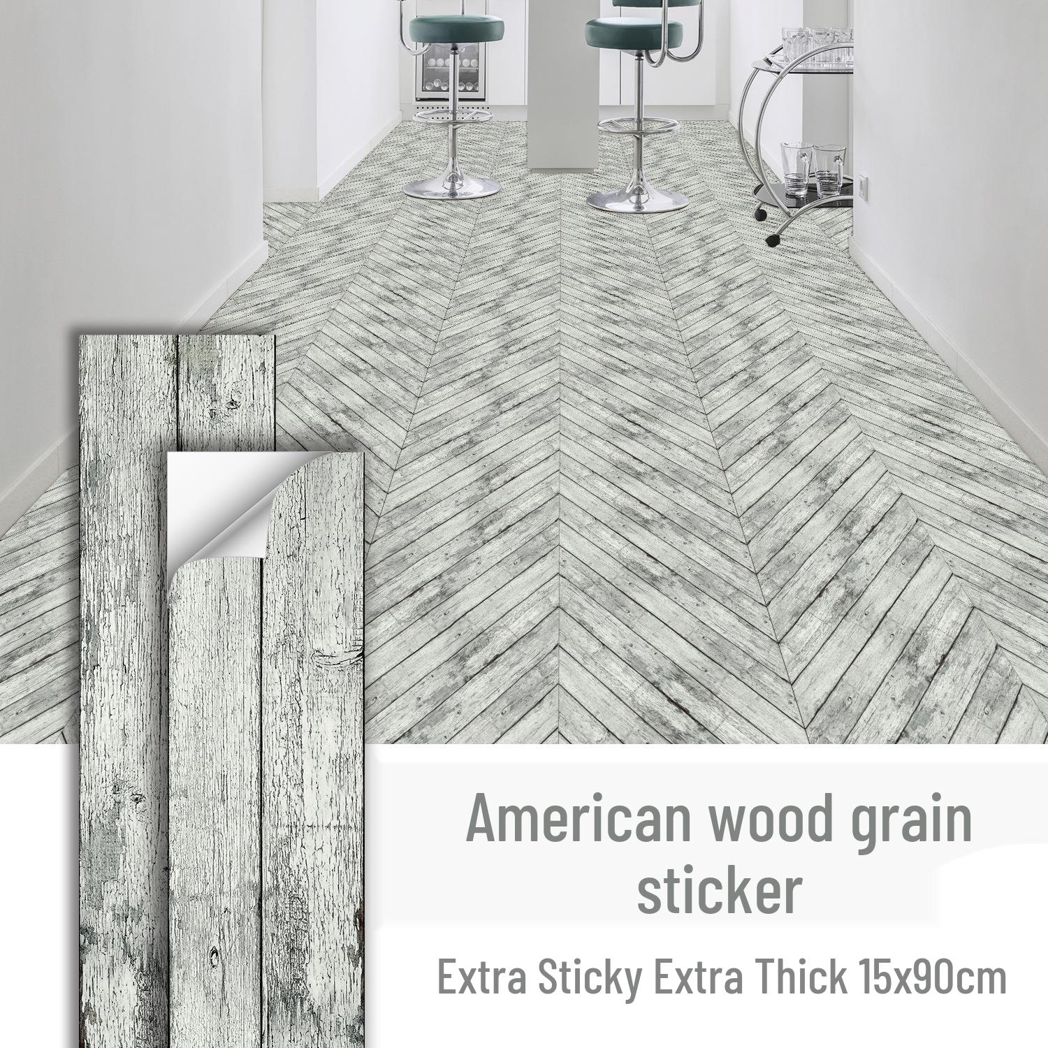 

Водонепроницаемые матовые напольные наклейки под дерево - Утолщенные самоклеящиеся, устойчивые к пятнам, декоративные для кухни и спальни 15x90cm, 10 Sheets