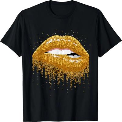 Y T-shirt Graphique Lèvres pour Femmes Filles, T-shirt Lèvres Imprimées pour Femmes