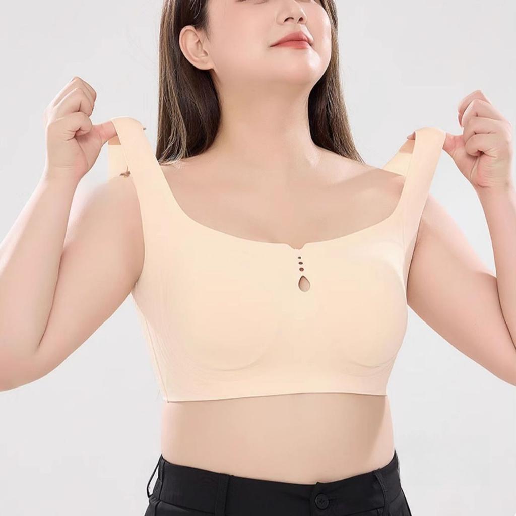 Seamless Bra Women's Vest Bra Plus-size Underwear Women's Thin Lactation Gathering and Anti-sagging Bra Push Up Bra
