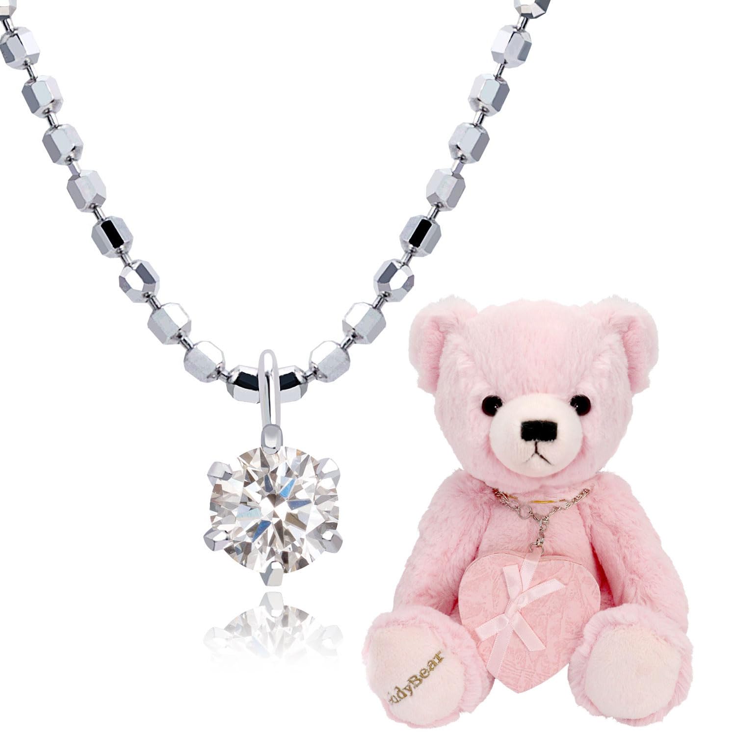 

1 diamond necklace with teddy bear [Sears] 0.1ct vp-hi01ct-cb-tdt-01-p
