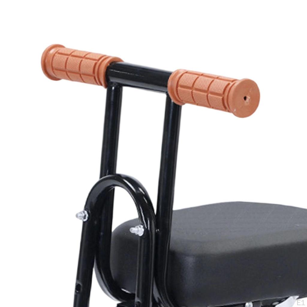 Kids Bicycle Front Seat Cycling with Foldable Pedals for Mountain Bikes Black