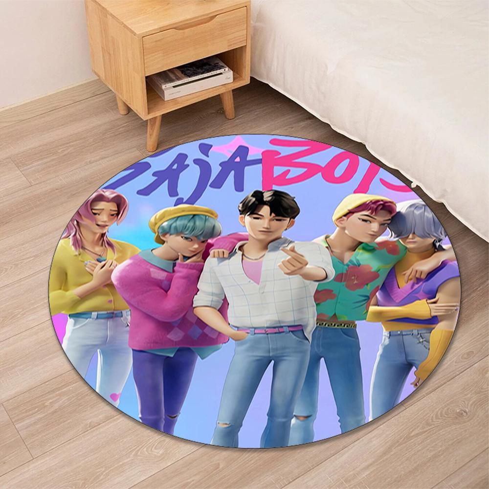 Saja Boys Printed Round Rug Carpet Chair Rug Area Rug Entryway Doormats,for Office Chair Living Room Bedroom Kitchen Room.