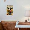 Retro Sunflower Cow Metal Wall Decor, Home Art Poster