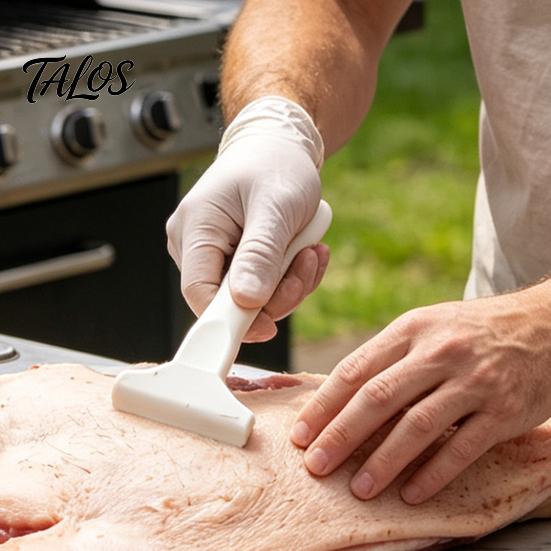 Food Processing Tool Pig Hair Removal Tool, T-Shaped Handle Stainless Steel Blade Scraper, T Shaped Scraper Easy Fat for Meat And Scraping Kitchen