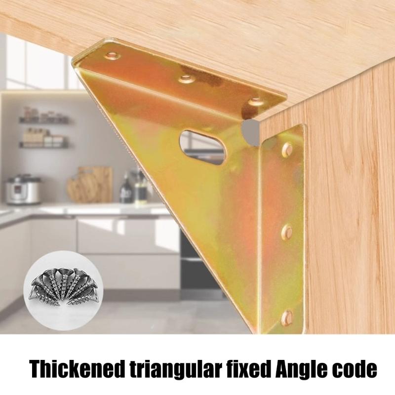 Set of 10 Sturdy Stainless Steel Corner Brackets Accessory for Support In Home And Outdoor Furniture Assemblies