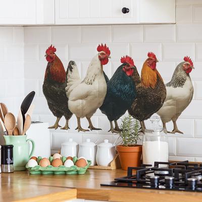 Personalized Simulation Rooster Flock Kitchen and Dining Room Wall Decoration and Beautification Stickers