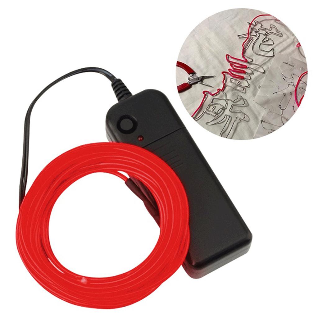 Cuttable Glowing Rope Lights Flexible Glow EL Wire Cable Neon Light Wire Noise Reduction with Battery Pack Enduring
