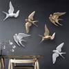 3D Flying Birds Wall Decor Modern Resin Swallow Sculptures Creative Art for Room Entryway Background Home Decor Ornaments