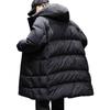 Herren Winter Mittellange Kapuzen Daunenjacke - High-End, Dick, Warm, 90% Weiße Entendaunen