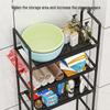 Floor-Standing Bathroom & Kitchen Storage Rack - Punch-Free Design