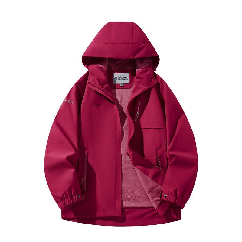 Womens Mid-Length Slim Fit Sports Jacket Outdoor Hiking Group Uniform Solid Color