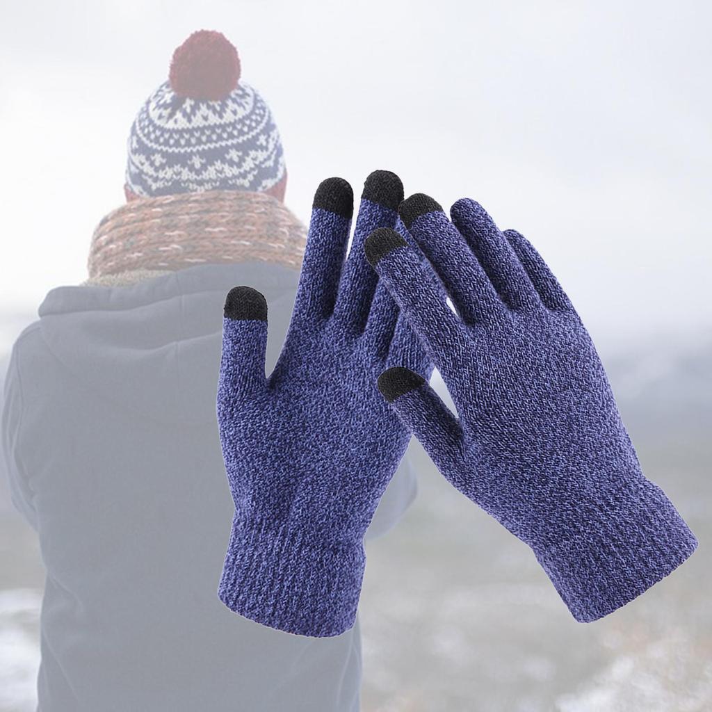 Soft Winter Gloves Knit Lining Touch Screen Mobile Phone Unisex Full Finger Mitten Thick Warm Windproof for Outdoor Sports