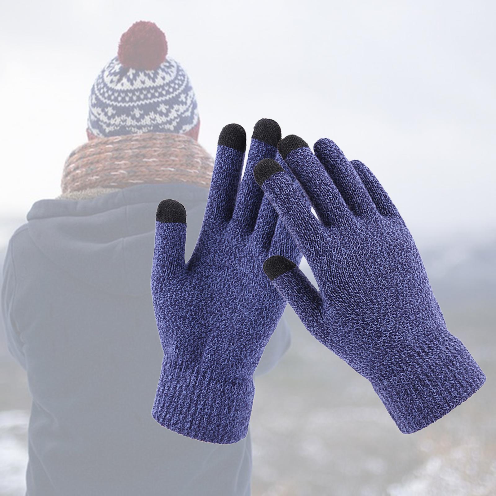 

Soft Winter Gloves Knit Lining Touch Screen Mobile Phone Unisex Full Finger Mitten Thick Warm Windproof for Outdoor Sports