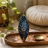 Enamel Incense Bowl - Aluminium - Blue Hamsa