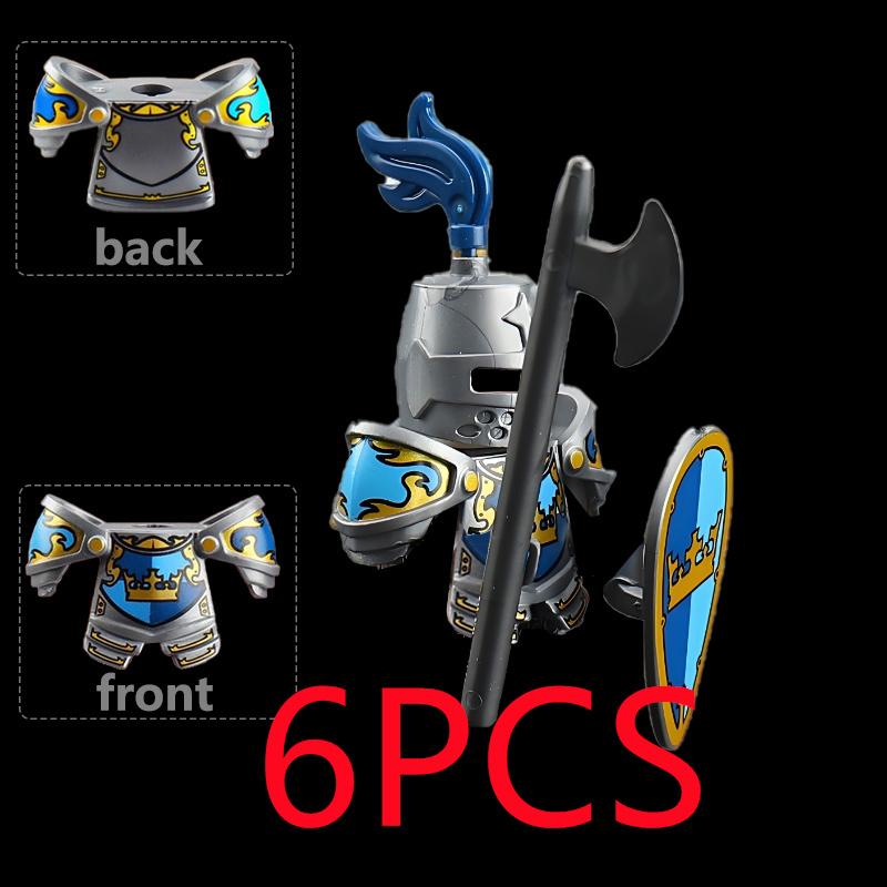 MOC Building Blocks Medieval Character Accessories Warhorses Militiamen Dragons Castles Knights Brick Gifts Toy Helmets Shields