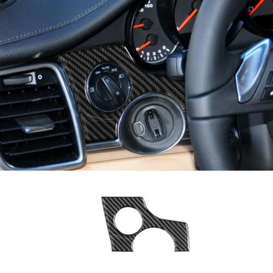 For Porsche Panamera 2010-2016 Carbon Fiber Headlight Switch Button Panel Cover