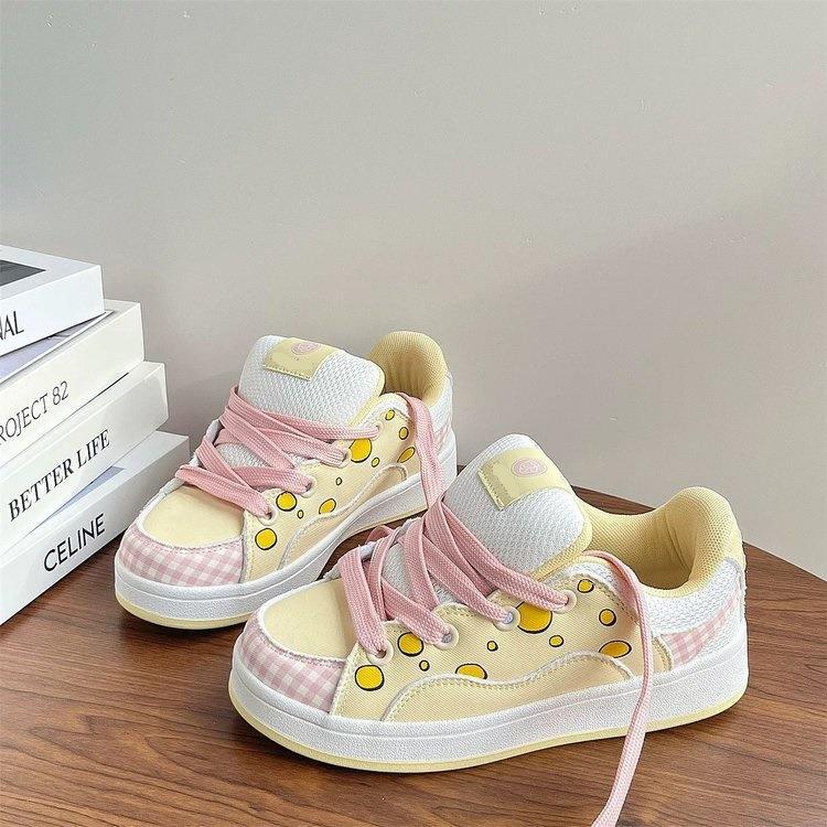 

Нишевые пудровые кроссовки милые хлебные туфли женские весенние новые универсальные спортивные и повседневные туфли 40