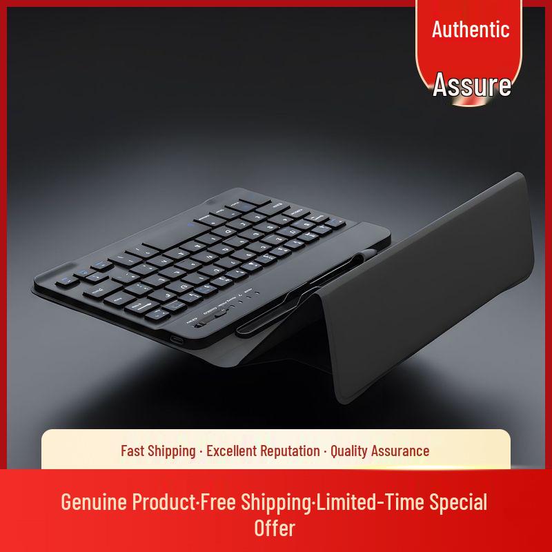 Portable Foldable Bluetooth Keyboard Case - Silent, Lightweight, Colorful, Multifunctional Black