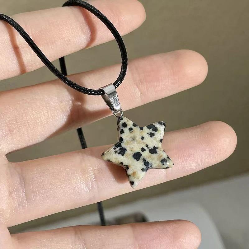 2026 Hollow Matte Color Irregular Oval Stone Unique Design Pendant Necklaces for Women Adjustable Rope Chain Chokers Jewelry