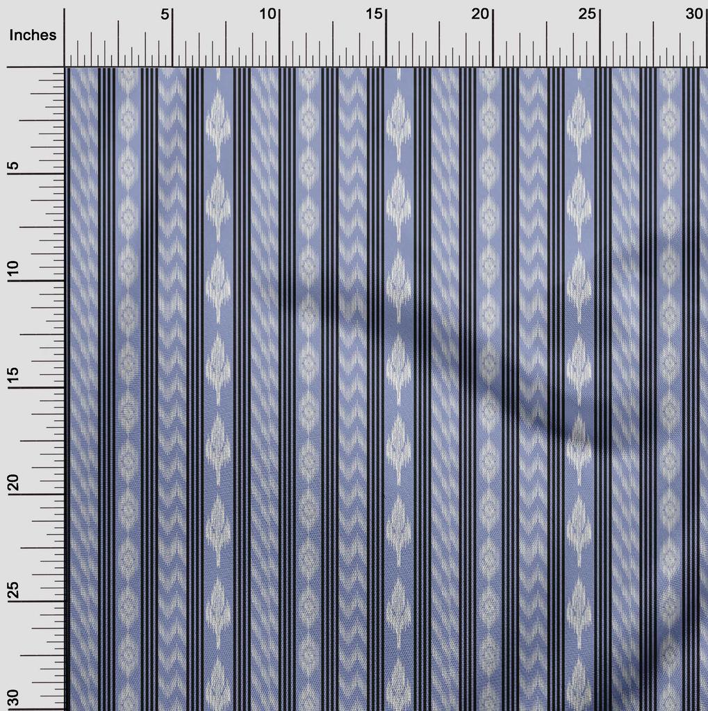 oneOone Cotton Flex Fabric Stripe Ikat Decor Fabric Printed BTY 40 Inch Wide