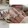 Fashionable Korean Twisted Heart Design Adjustable Ring In Shiny 925 Silver