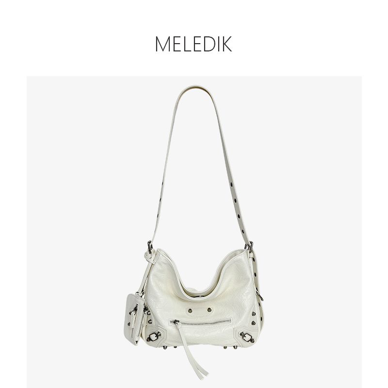 

Mengla Dickies Millennium Sexy Locomotive Shoulder Rivet Bag White