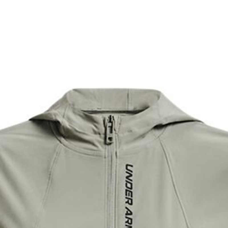 Under Armour Letter Print Zip-Up Hoodie Women Jackets Gray 1377043-504