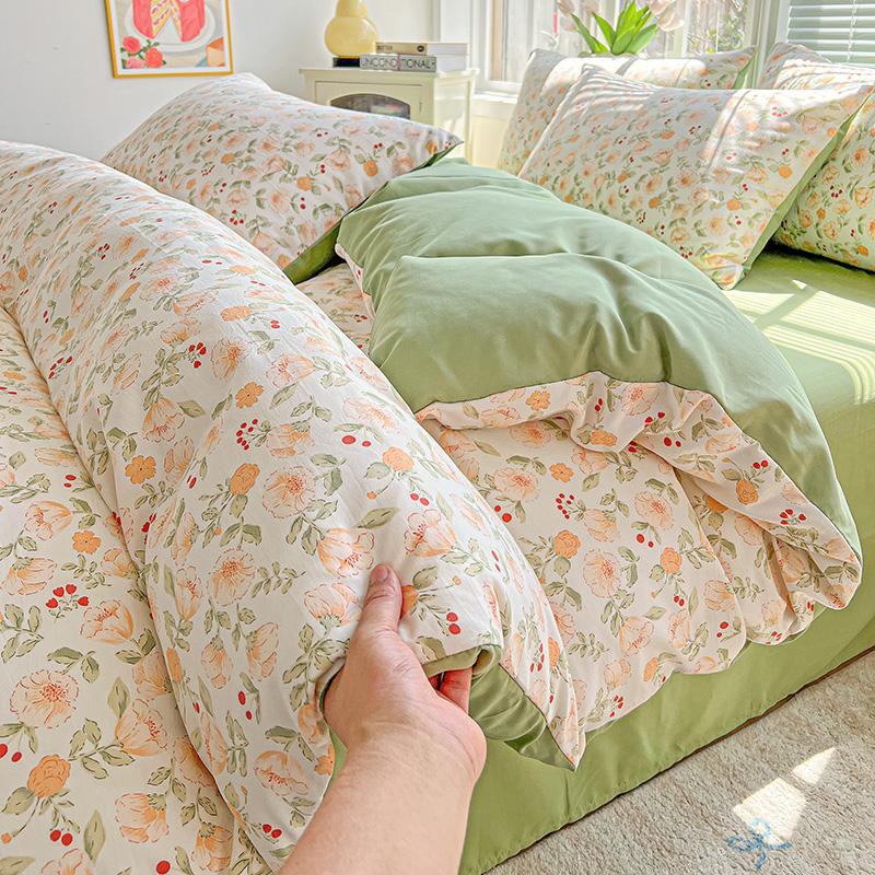 1pc Purple Lavender Printed Duvet Cover Single/Queen/King Size Quilt Cover for Double Bed Flower Housse De Couette220x240cm