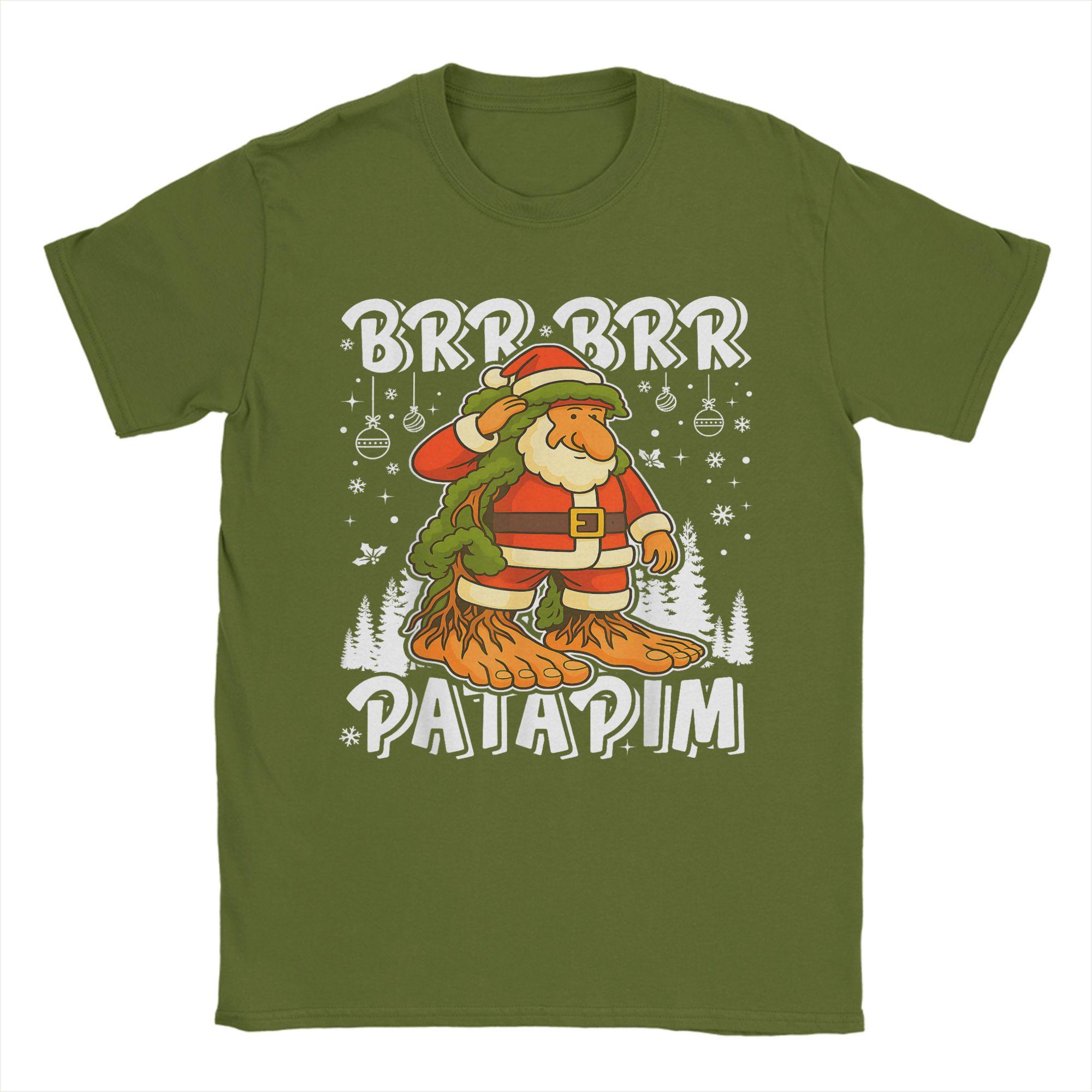 

BRR BRR Patapim Santa Claus Italian Brainrot Christmas T-Shirts for Men Crewneck Cotton T Shirts Short Sleeve Tee Shirt Tops 4XL