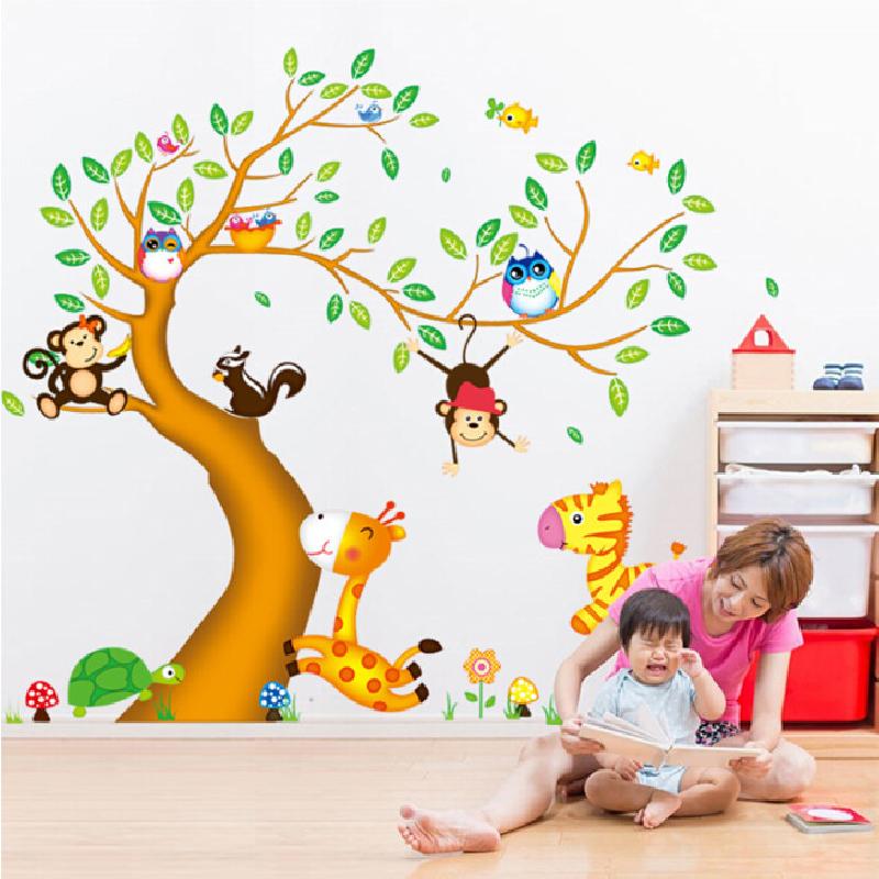 Removable Cartoon Wall Stickers for Kids Room Kindergarten Creative Christmas Birthday Gift Decals
