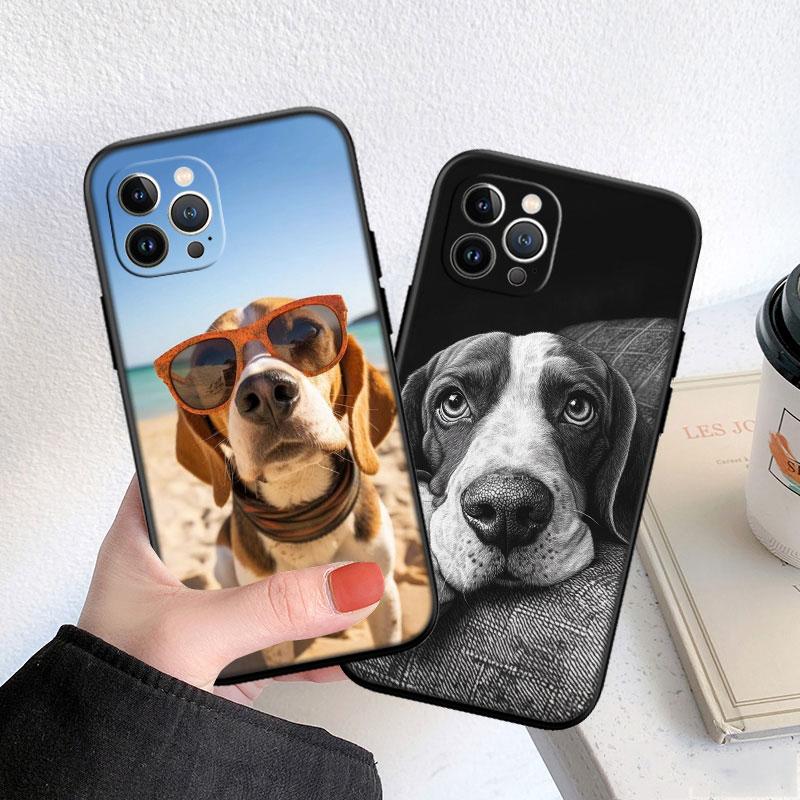 CJ16 Beagle Dog Soft Shell Phone Case for iPhone 16 15 14 13 12 Pro Max Plus Mini