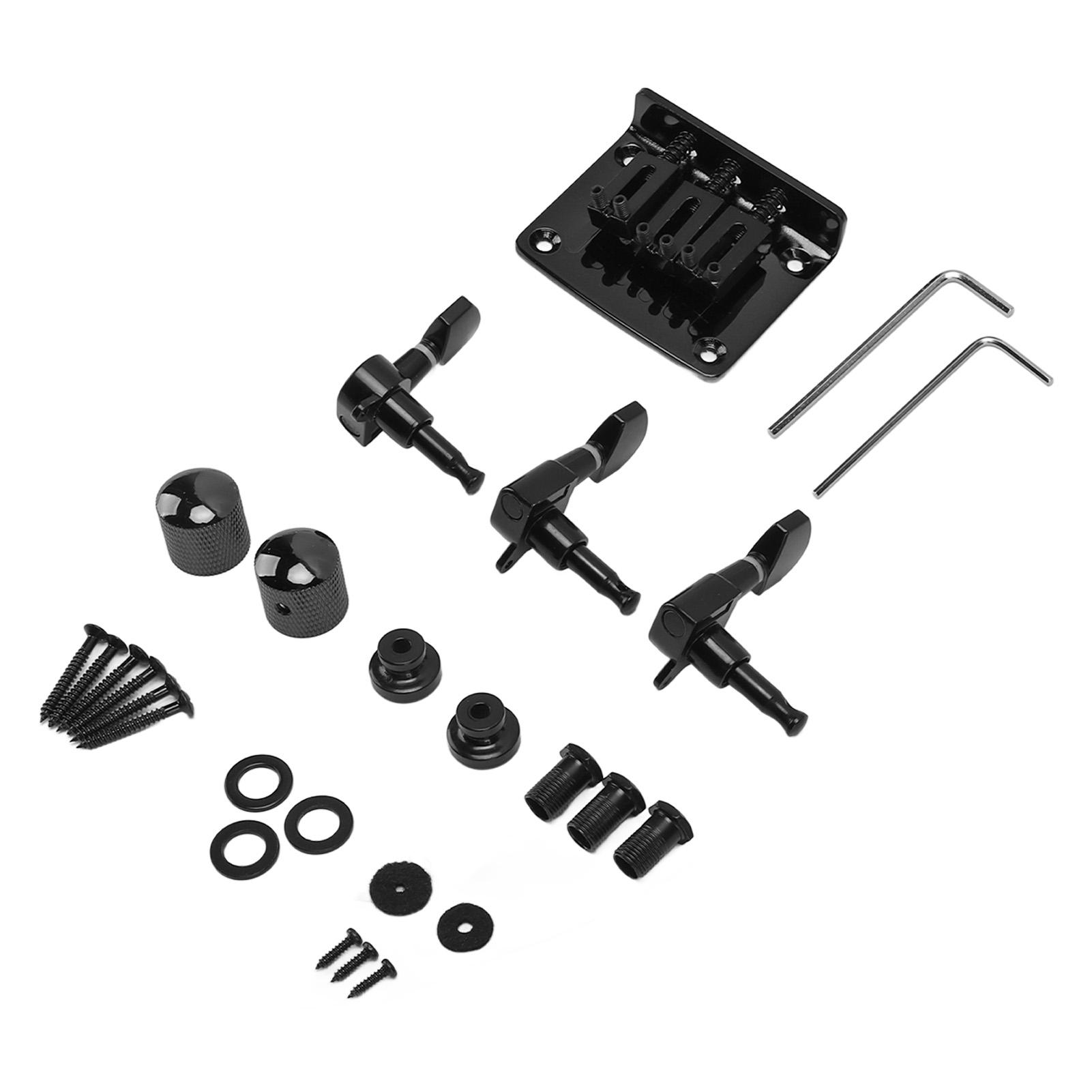 

3 String Guitar Bridge Mounting Kit Tuning Pegs Control Knobs Fastener Set Guitar Accessories